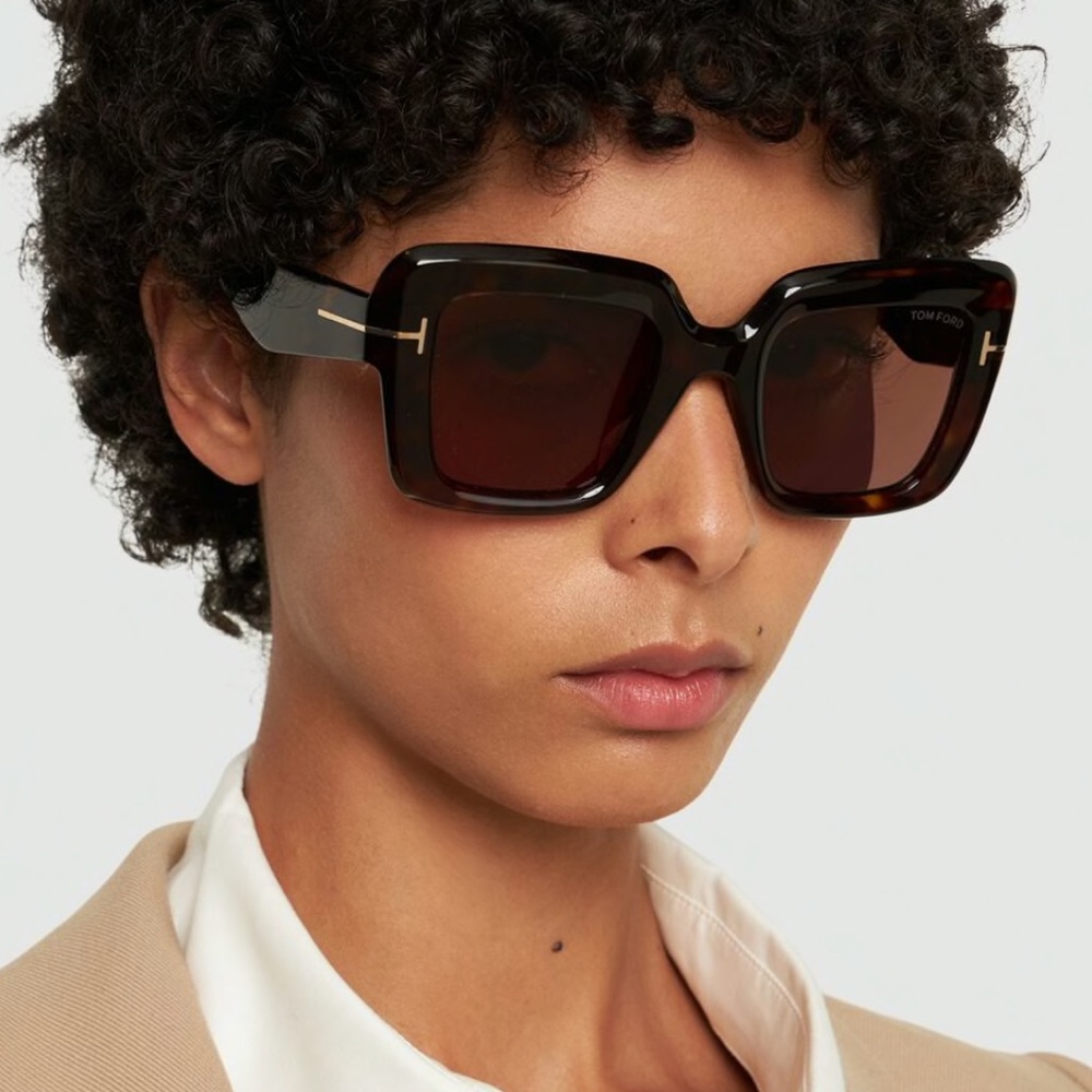 New - Tom Ford Esme Smoke Square Ladies Sunglasses FT1157 01A 50 TF1157